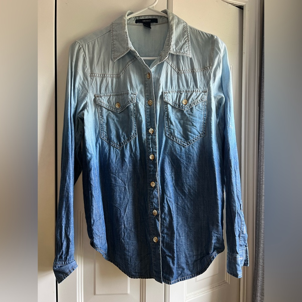 Ombré Blue Jean Button Down